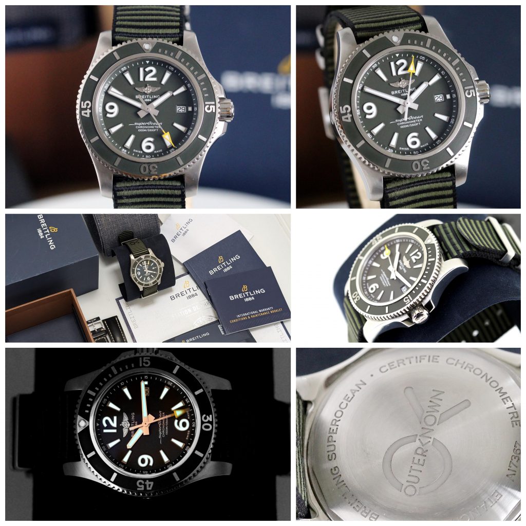 Breitling Superocean Automatic 44 OuterKnown Men's Watch Green  - Box Papers 2021